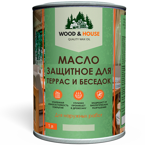 WOOD&HOUSE - Масло защитное для террас и беседок